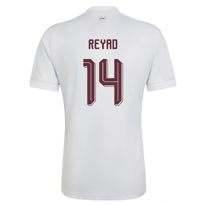 Danxen Dámské Katar Ahmed Reyad #14 Bílá Vínová Daleko Hráčské Dresy 26-28 Dres