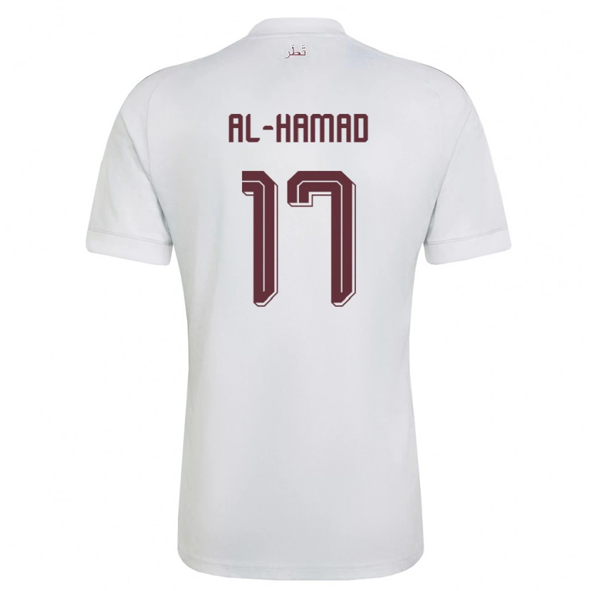 Danxen Dámské Katar Jassem Al-Hamad #17 Bílá Vínová Daleko Hráčské Dresy 26-28 Dres