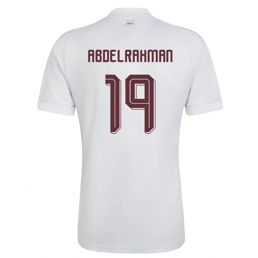 Danxen Dámské Katar Mohammed Abdelrahman #19 Bílá Vínová Daleko Hráčské Dresy 26-28 Dres