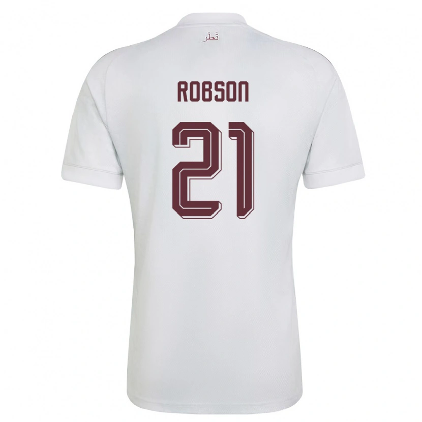 Danxen Dámské Katar Aaron Robson #21 Bílá Vínová Daleko Hráčské Dresy 26-28 Dres