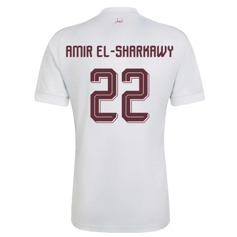 Danxen Dámské Katar Galal Amir El-Sharkawy #22 Bílá Vínová Daleko Hráčské Dresy 26-28 Dres