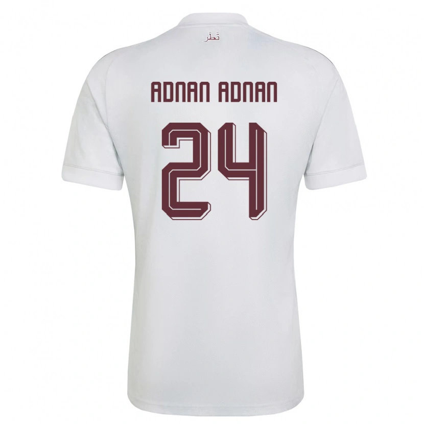 Danxen Dámské Katar Adham Adnan Adnan #24 Bílá Vínová Daleko Hráčské Dresy 26-28 Dres