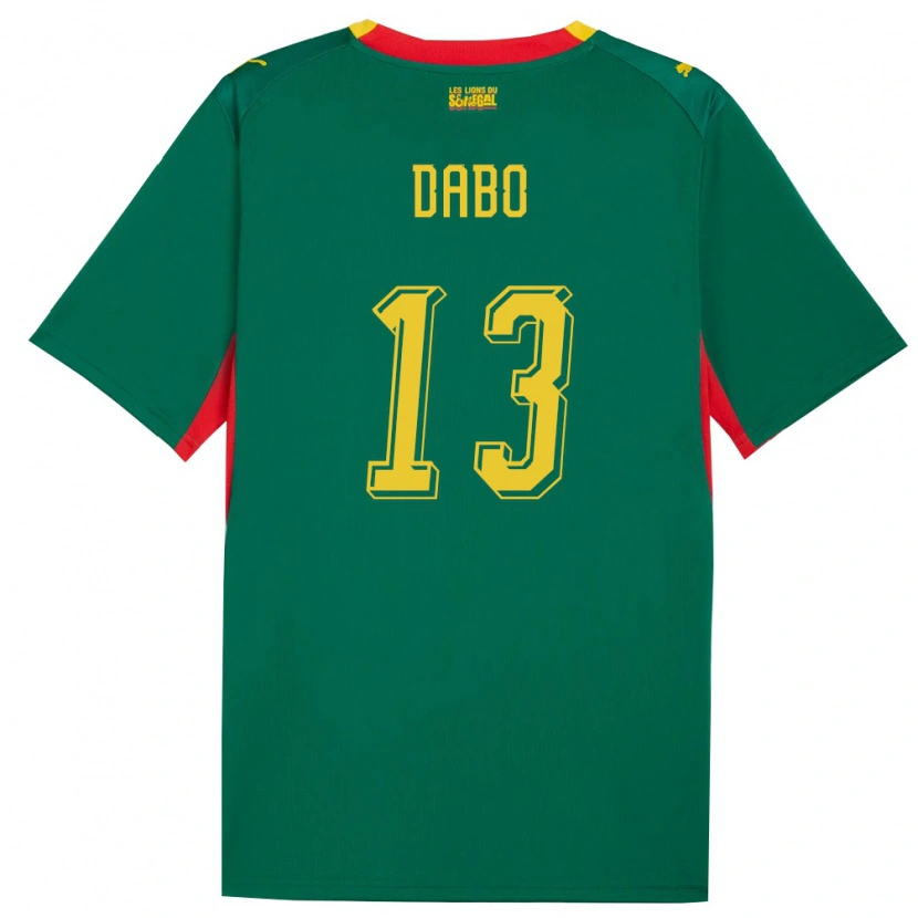 Danxen Dámské Senegal Mouhamed Dabo #13 Zelená Žlutá Červená Daleko Hráčské Dresy 26-28 Dres