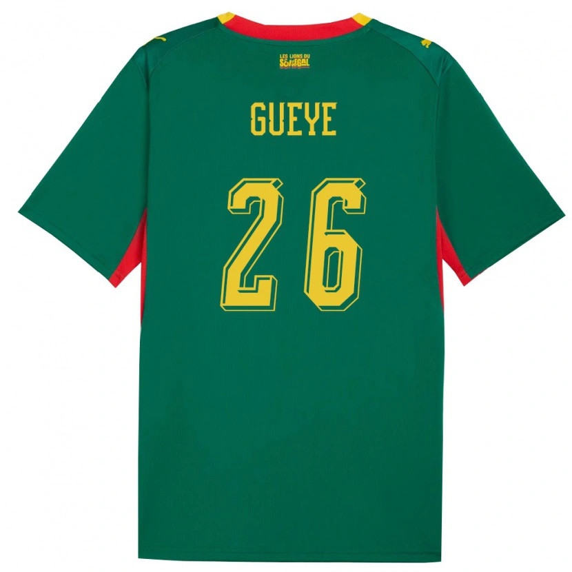 Danxen Dámské Senegal Pape Gueye #26 Zelená Žlutá Červená Daleko Hráčské Dresy 26-28 Dres