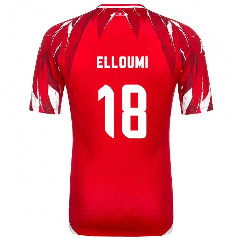 Danxen Dámské Tunisko Rayan Elloumi #18 Červená Bílá Daleko Hráčské Dresy 26-28 Dres