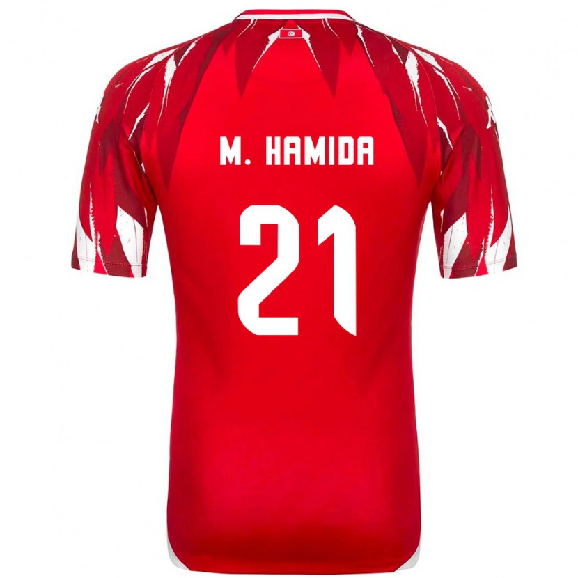 Danxen Dámské Tunisko Mohamed Amine Ben Hamida #21 Červená Bílá Daleko Hráčské Dresy 26-28 Dres