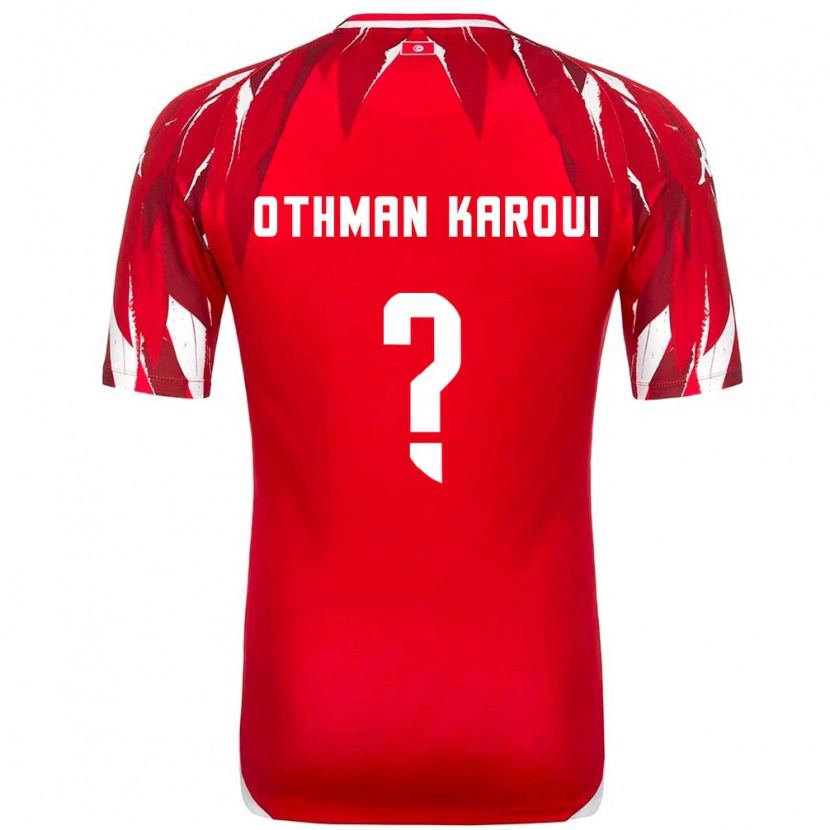 Danxen Dámské Tunisko Mohamed Othman Karoui #0 Červená Bílá Daleko Hráčské Dresy 26-28 Dres
