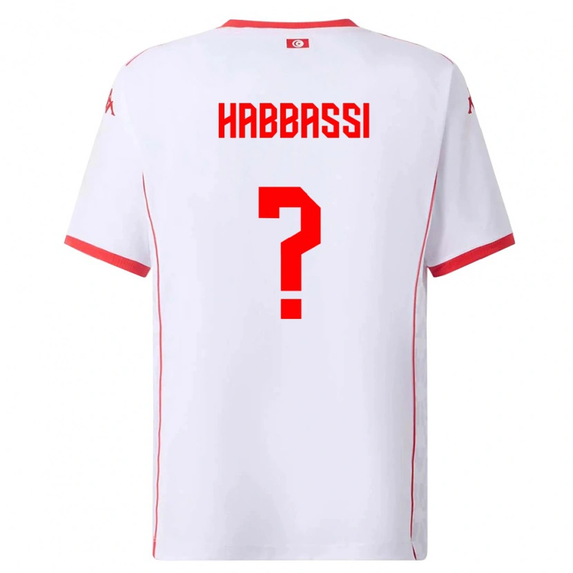 Danxen Dámské Tunisko Achref Habbassi #0 Bílá Červená Daleko Hráčské Dresy 26-28 Dres