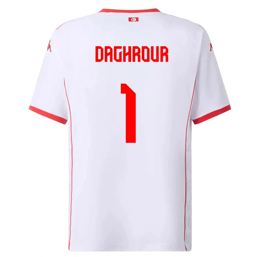 Danxen Dámské Tunisko Mohamed Daghrour #1 Bílá Červená Daleko Hráčské Dresy 26-28 Dres