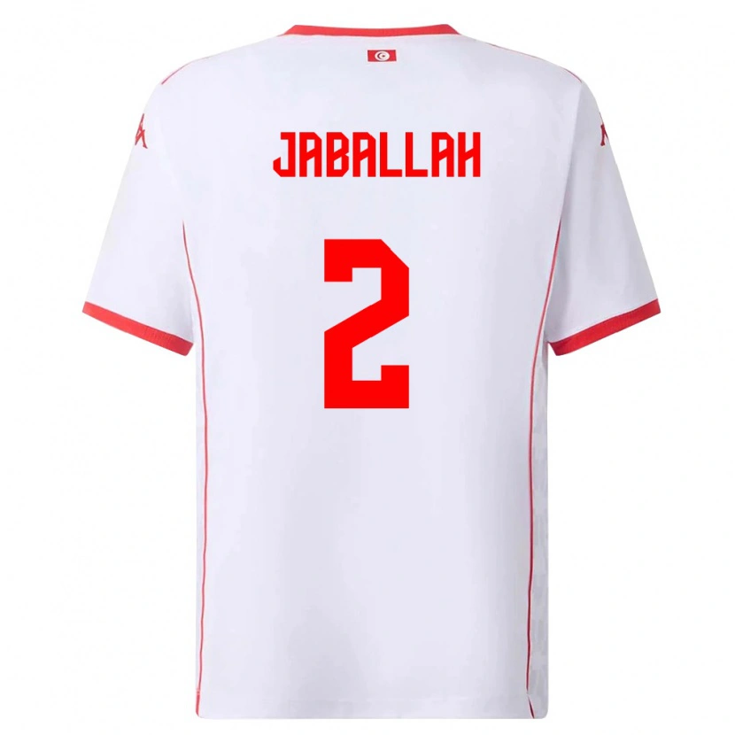 Danxen Dámské Tunisko Youssef Jaballah #2 Bílá Červená Daleko Hráčské Dresy 26-28 Dres