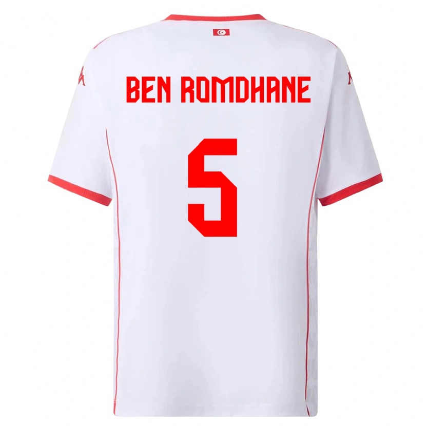 Danxen Dámské Tunisko Mohamed Ali Ben Romdhane #5 Bílá Červená Daleko Hráčské Dresy 26-28 Dres