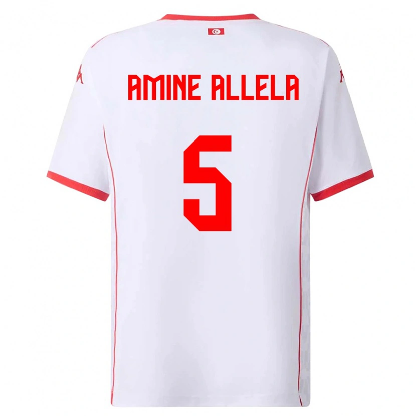 Danxen Dámské Tunisko Mohamed Amine Allela #5 Bílá Červená Daleko Hráčské Dresy 26-28 Dres
