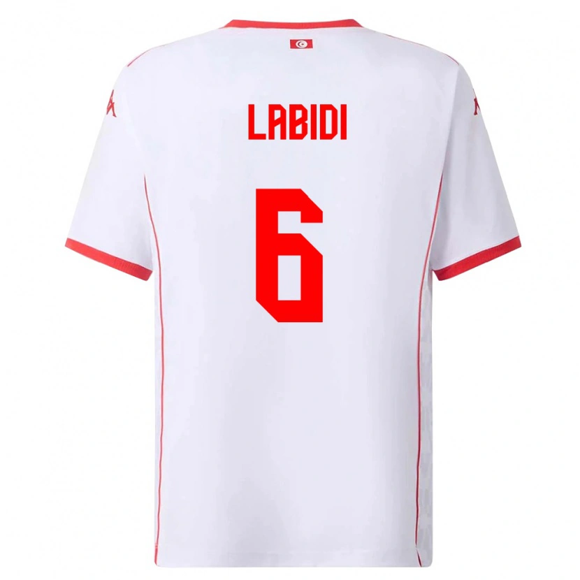 Danxen Dámské Tunisko Hamza Labidi #6 Bílá Červená Daleko Hráčské Dresy 26-28 Dres