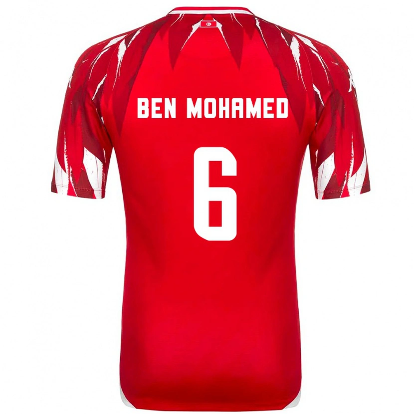 Danxen Dámské Tunisko Amir Ben Mohamed #6 Červená Bílá Daleko Hráčské Dresy 26-28 Dres