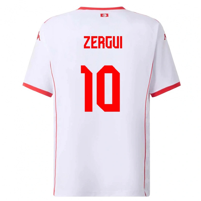 Danxen Dámské Tunisko Amenallah Zergui #10 Bílá Červená Daleko Hráčské Dresy 26-28 Dres