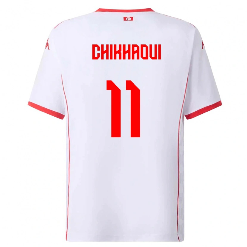 Danxen Dámské Tunisko Mahdi Chikhaoui #11 Bílá Červená Daleko Hráčské Dresy 26-28 Dres