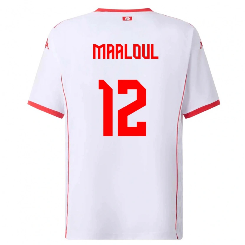 Danxen Dámské Tunisko Ali Maâloul #12 Bílá Červená Daleko Hráčské Dresy 26-28 Dres