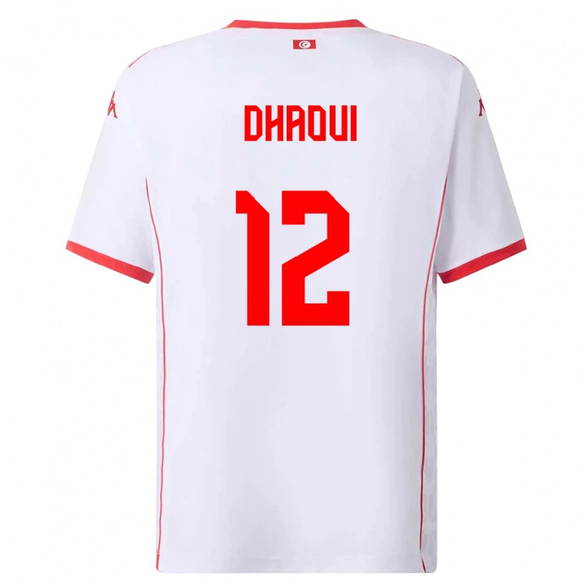 Danxen Dámské Tunisko Elyes Dhaoui #12 Bílá Červená Daleko Hráčské Dresy 26-28 Dres
