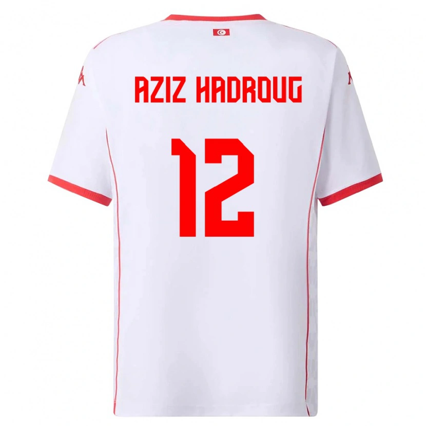 Danxen Dámské Tunisko Mohamed Aziz Hadroug #12 Bílá Červená Daleko Hráčské Dresy 26-28 Dres