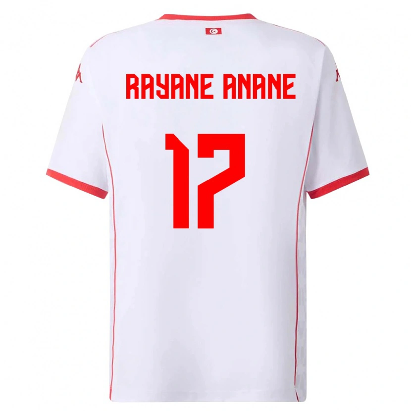 Danxen Dámské Tunisko Mohamed Rayane Anane #17 Bílá Červená Daleko Hráčské Dresy 26-28 Dres