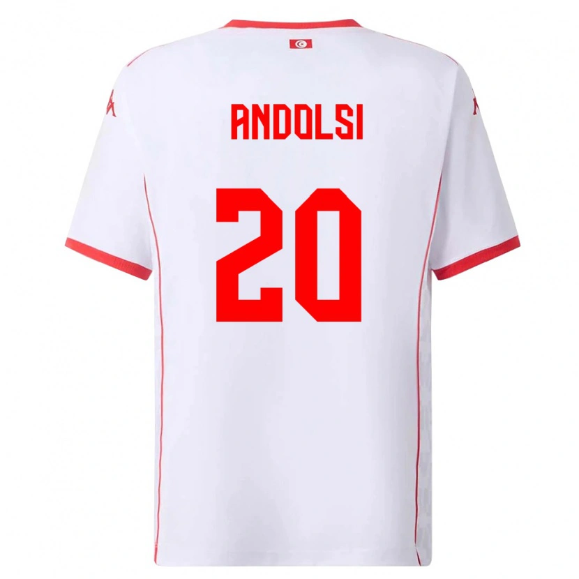 Danxen Dámské Tunisko Youssef Andolsi #20 Bílá Červená Daleko Hráčské Dresy 26-28 Dres