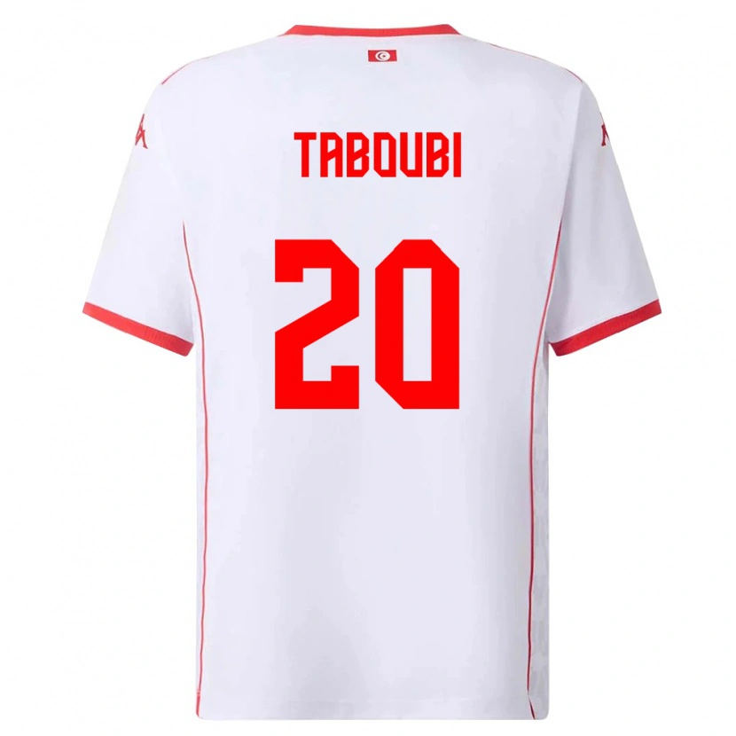 Danxen Dámské Tunisko Ayhem Taboubi #20 Bílá Červená Daleko Hráčské Dresy 26-28 Dres