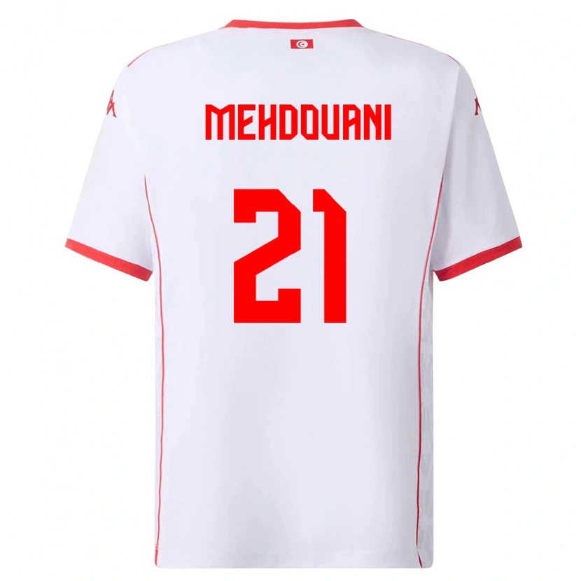 Danxen Dámské Tunisko Firas Mehdouani #21 Bílá Červená Daleko Hráčské Dresy 26-28 Dres