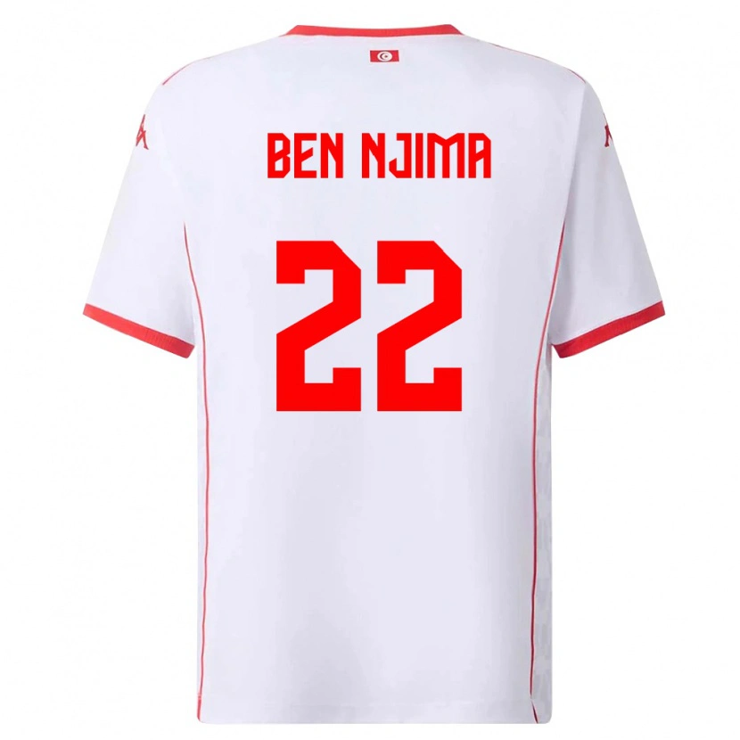 Danxen Dámské Tunisko Firas Ben Njima #22 Bílá Červená Daleko Hráčské Dresy 26-28 Dres
