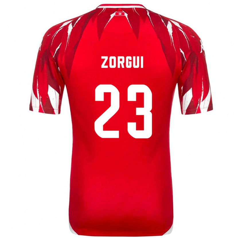Danxen Dámské Tunisko Sofyane Zorgui #23 Červená Bílá Daleko Hráčské Dresy 26-28 Dres