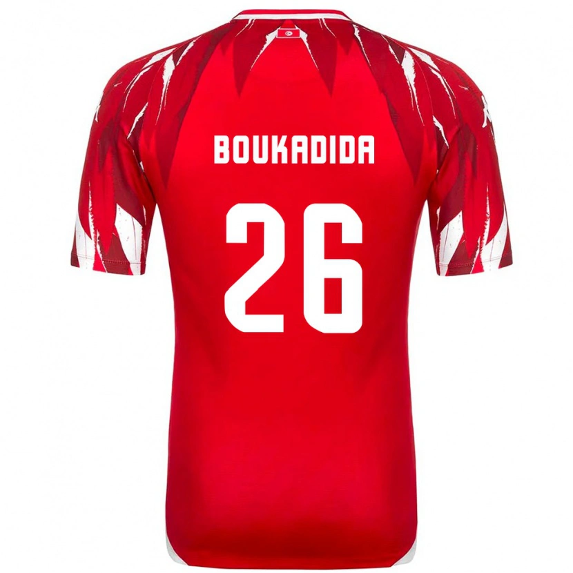 Danxen Dámské Tunisko Rayan Boukadida #26 Červená Bílá Daleko Hráčské Dresy 26-28 Dres