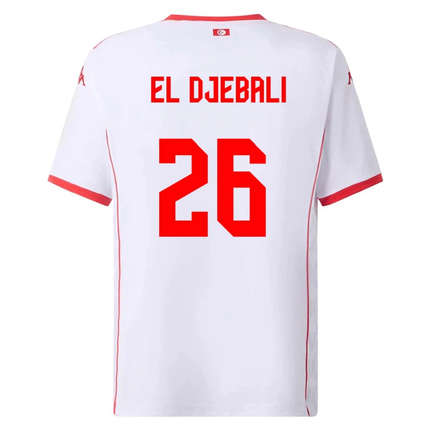 Danxen Dámské Tunisko Chaim El Djebali #26 Bílá Červená Daleko Hráčské Dresy 26-28 Dres