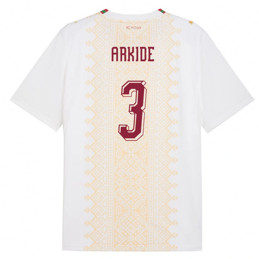 Danxen Dámské Maroko Abderahmane Arkide #3 Bílá Zlatá Červená Daleko Hráčské Dresy 26-28 Dres