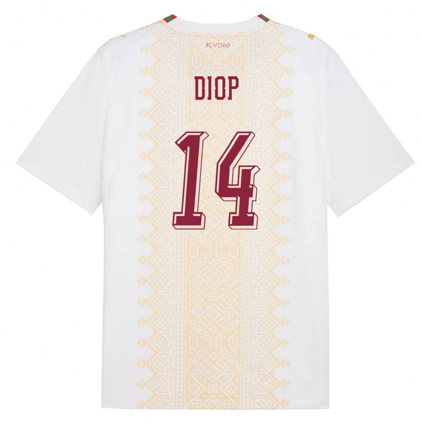 Danxen Dámské Maroko Issa Diop #14 Bílá Zlatá Červená Daleko Hráčské Dresy 26-28 Dres