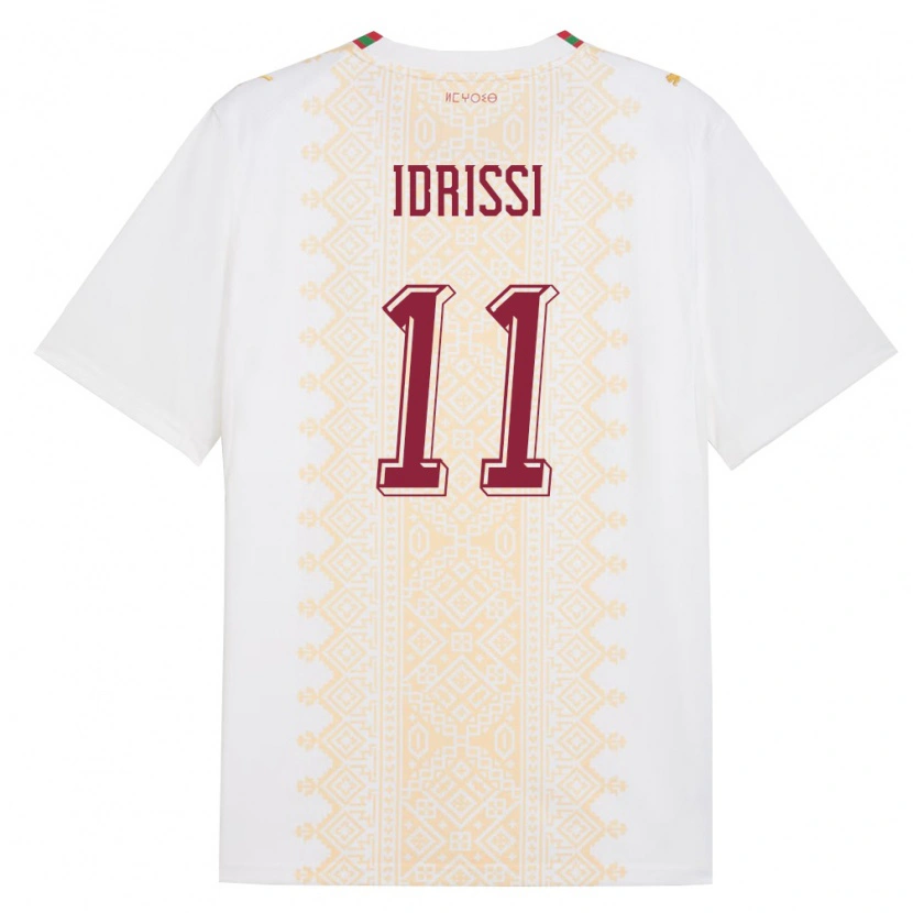 Danxen Dámské Maroko Yahya Idrissi #11 Bílá Zlatá Červená Daleko Hráčské Dresy 26-28 Dres