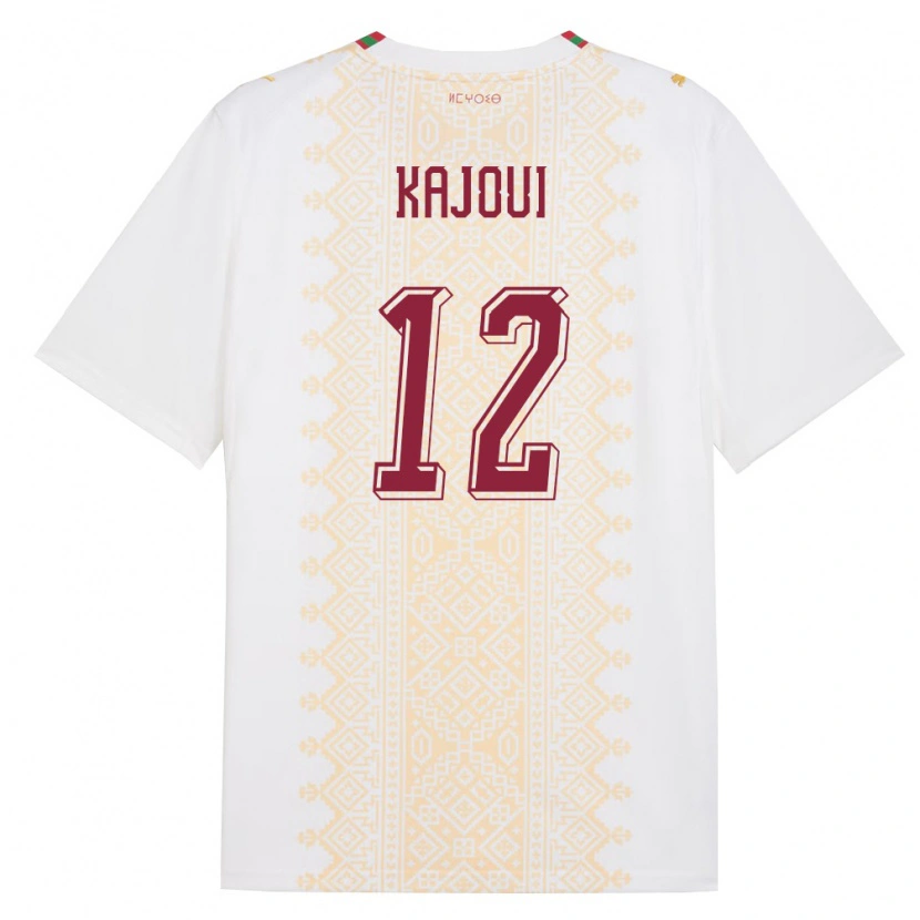 Danxen Dámské Maroko Munir Kajoui #12 Bílá Zlatá Červená Daleko Hráčské Dresy 26-28 Dres