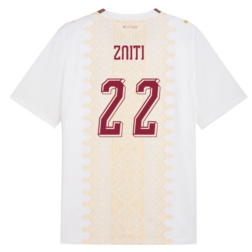 Danxen Dámské Maroko Anas Zniti #22 Bílá Zlatá Červená Daleko Hráčské Dresy 26-28 Dres