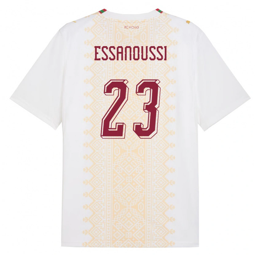 Danxen Dámské Maroko Zakariya Essanoussi #23 Bílá Zlatá Červená Daleko Hráčské Dresy 26-28 Dres