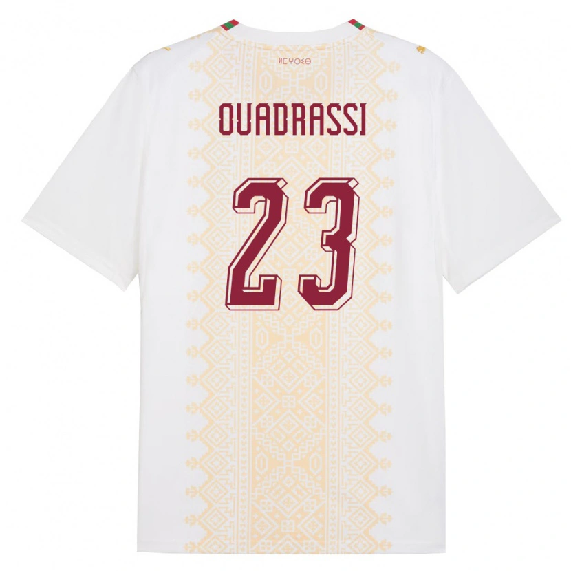 Danxen Dámské Maroko Dalil Ouadrassi #23 Bílá Zlatá Červená Daleko Hráčské Dresy 26-28 Dres