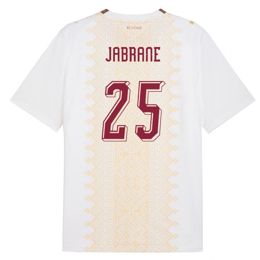 Danxen Dámské Maroko Yahya Jabrane #25 Bílá Zlatá Červená Daleko Hráčské Dresy 26-28 Dres