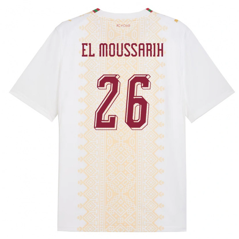 Danxen Dámské Maroko Yanis El Moussarih #26 Bílá Zlatá Červená Daleko Hráčské Dresy 26-28 Dres