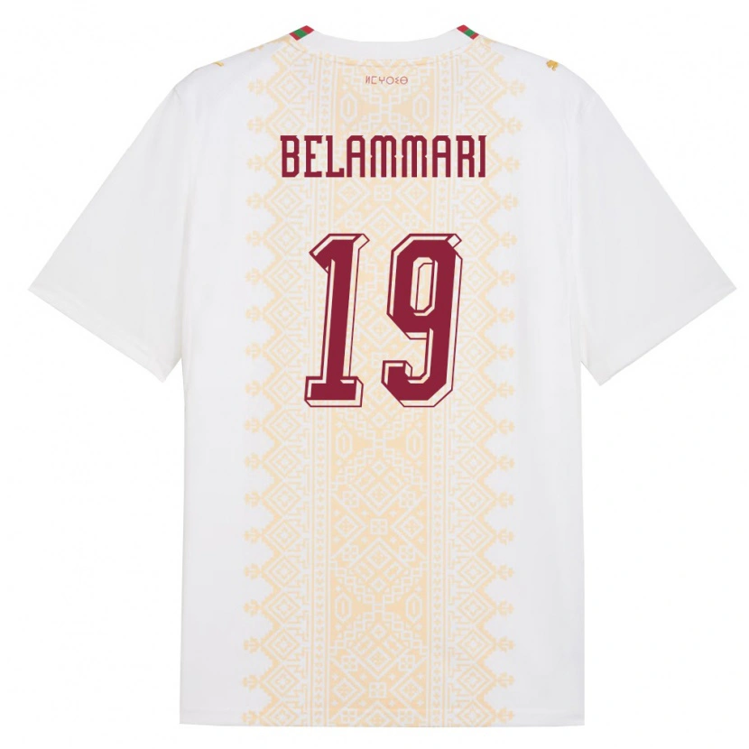 Danxen Dámské Maroko Youssef Belammari #19 Bílá Zlatá Červená Daleko Hráčské Dresy 26-28 Dres