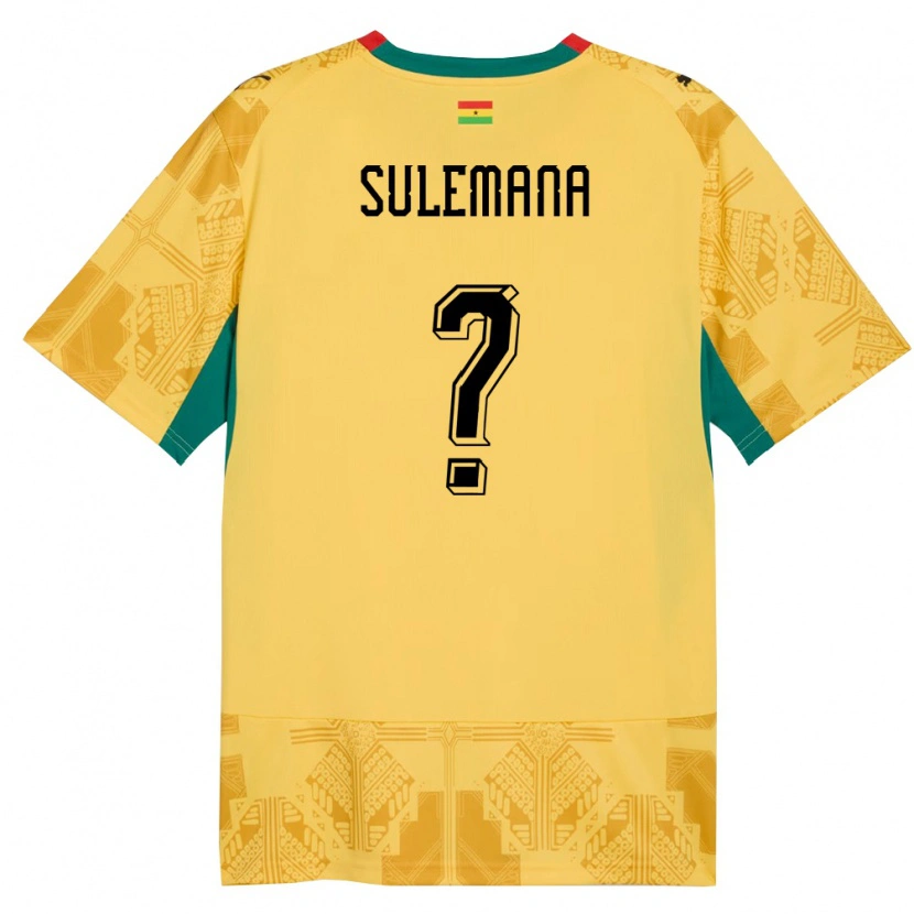 Danxen Dámské Ghana Ibrahim Sulemana #0 Žlutá Červená Černá Daleko Hráčské Dresy 26-28 Dres