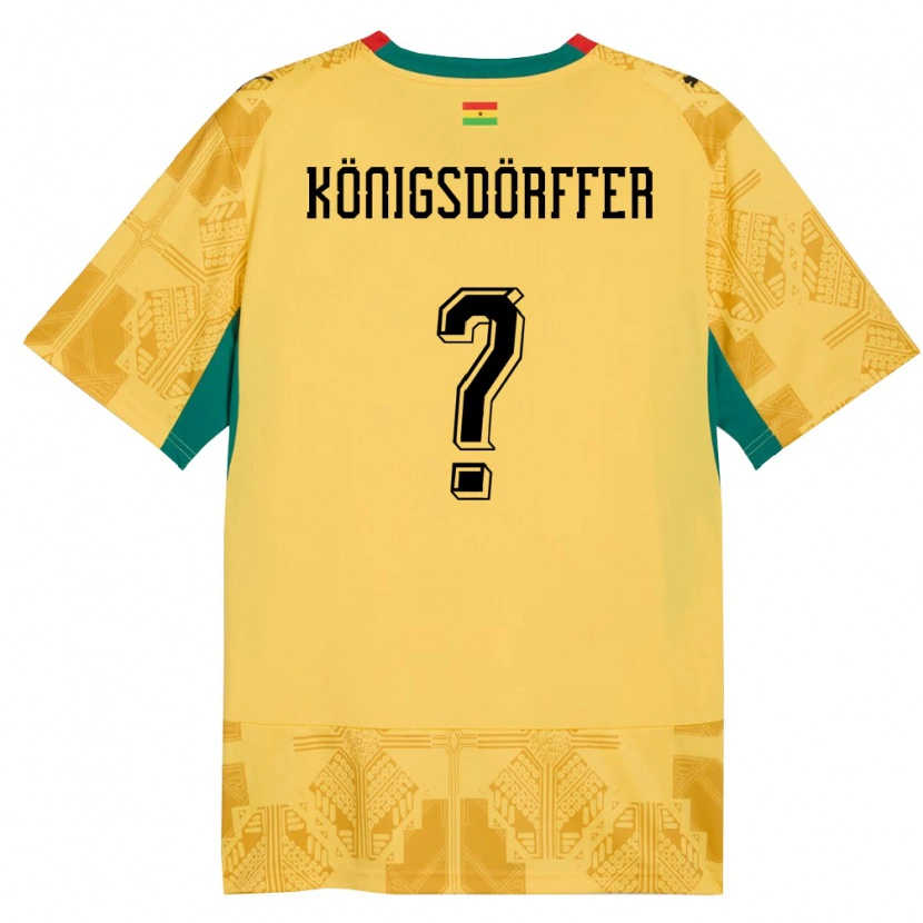 Danxen Dámské Ghana Ransford Königsdörffer #0 Žlutá Červená Černá Daleko Hráčské Dresy 26-28 Dres
