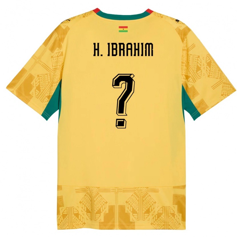 Danxen Dámské Ghana Hafiz Ibrahim #0 Žlutá Červená Černá Daleko Hráčské Dresy 26-28 Dres