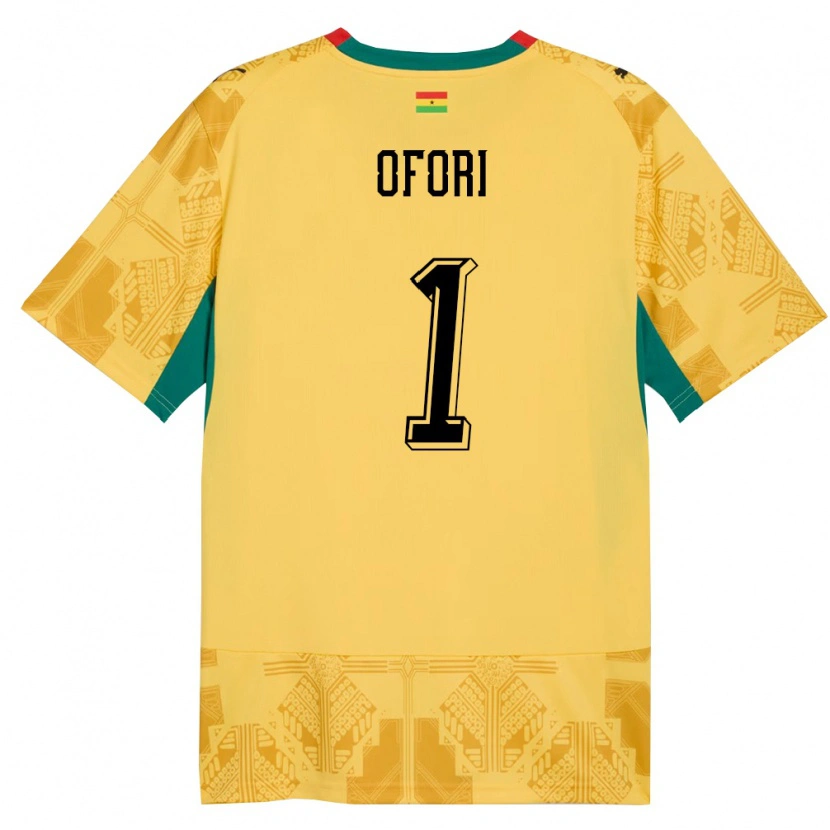 Danxen Dámské Ghana Richard Ofori #1 Žlutá Červená Černá Daleko Hráčské Dresy 26-28 Dres