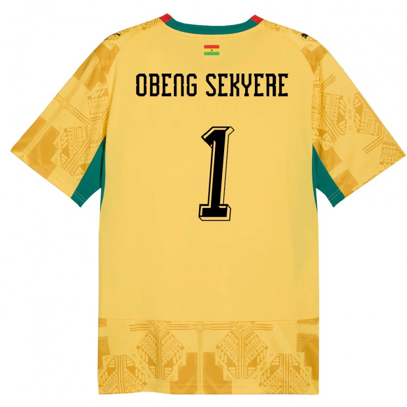 Danxen Dámské Ghana Gregory Obeng Sekyere #1 Žlutá Červená Černá Daleko Hráčské Dresy 26-28 Dres