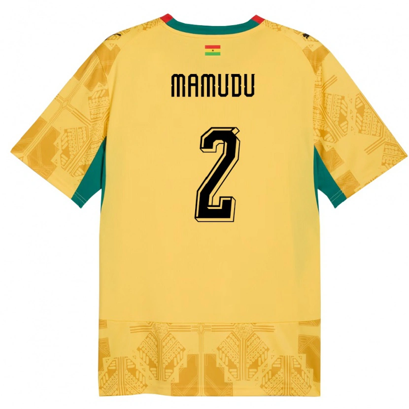 Danxen Dámské Ghana Kamaradini Mamudu #2 Žlutá Červená Černá Daleko Hráčské Dresy 26-28 Dres
