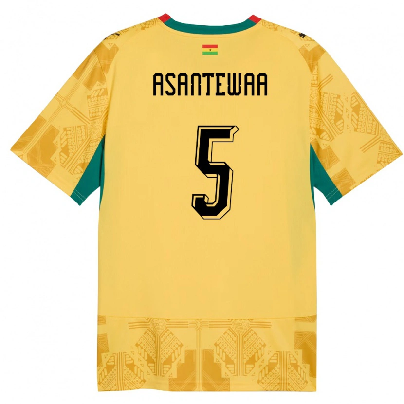 Danxen Dámské Ghana Grace Asantewaa #5 Žlutá Červená Černá Daleko Hráčské Dresy 26-28 Dres