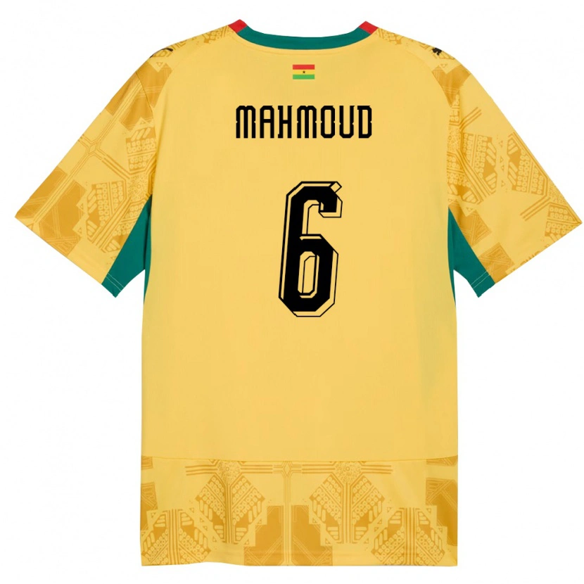 Danxen Dámské Ghana Mohaison Mahmoud #6 Žlutá Červená Černá Daleko Hráčské Dresy 26-28 Dres