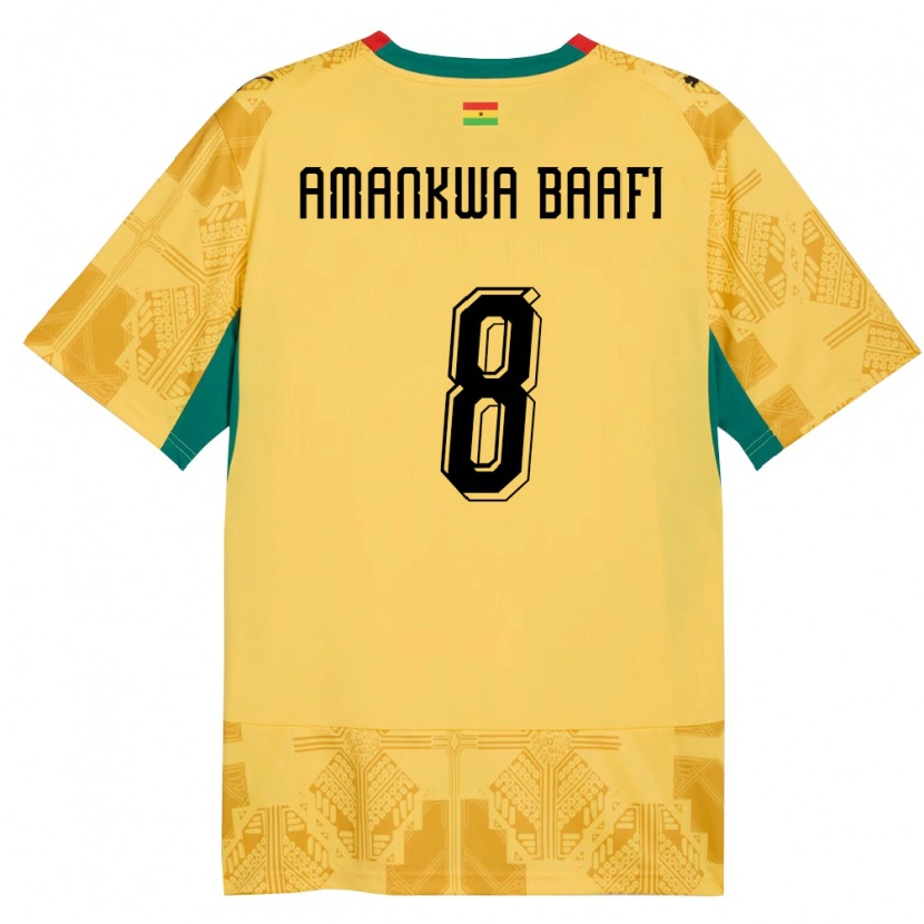 Danxen Dámské Ghana Yaw Amankwa Baafi #8 Žlutá Červená Černá Daleko Hráčské Dresy 26-28 Dres